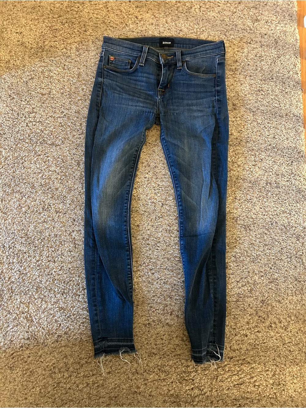 Hudson Jeans Women’s Skinny Jeans in Dark Blue Denim